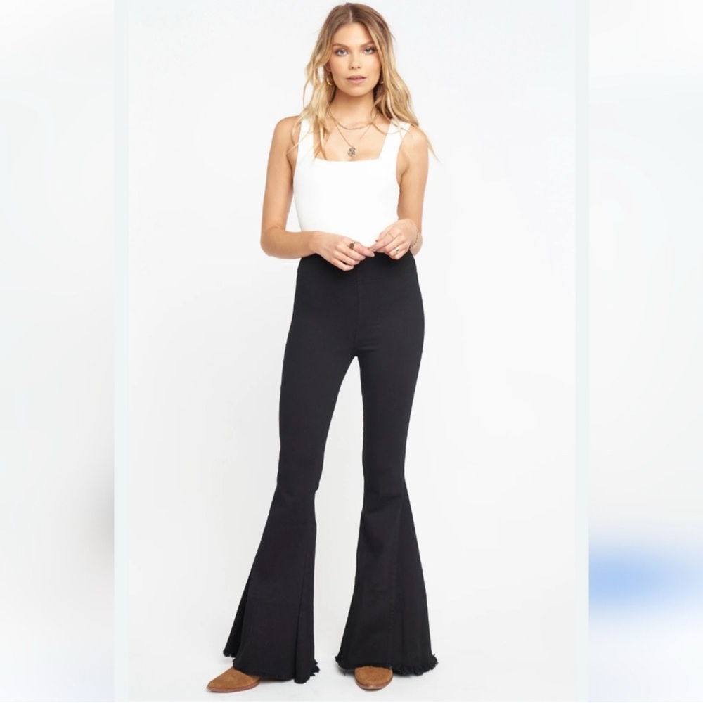 Free People- Show me your mumu Berkeley Bells Black classic flare jeans Small